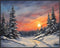 Posterizer 1 pcs-snowy jungle in winter in oil painting style-6-Landscape & Nature Art-GIft for Men Women Teens-Living Room Bedroom Decor- unframe...