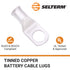 SELTERM 10pcs 1 AWG-1/2" Stud Tinned Copper Wire Lugs, Heavy Duty Battery Cable Ends,1 Gauge Ring Terminals, UL Battery Lugs Marine Grade Copper E...