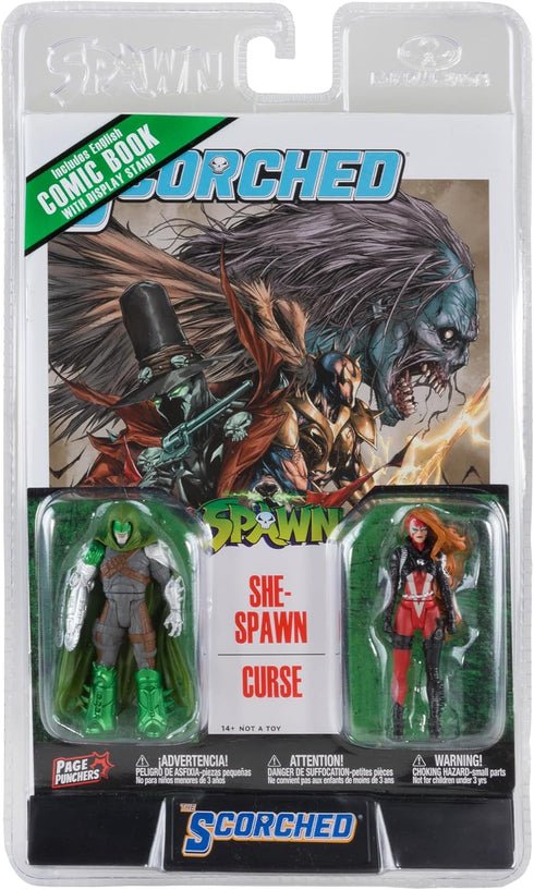 McFarlane Toys - Spawn Page Punchers 2pk She Spawn and Curse 3in Action Figures with Comic...
