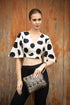 Myra Bag Second Impression Upcycled Canvas & Cowhide Leather Wristlet Pouch Bag S-1261...