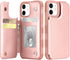 Arae Compatible for iPhone 12/12 Pro 6.1 inch Case with Card Holder - Wallet Case with PU Leather Card Pockets Back Flip Cover - Rose Gold...
