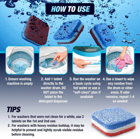Washing Machine Cleaning Tablets - HE Top Load - 28 Tablets - 1 Plus Year Supply - Eco Friendly Washing Machine Cleaner - Deep Cleaning & Descalin...