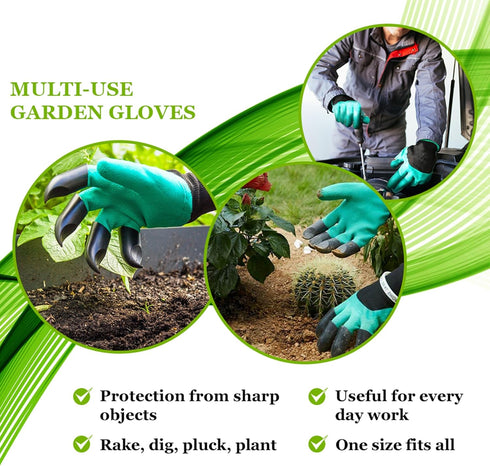Garden Gloves with Claws, Chicken Coop Cleaning, for Digging, Pruning & Poking, All in One Gardening Tool, Durable Hand Protectors, handwear for G...