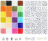 QUEFE 1800pcs 4mm Glass Seed Beads, 24colors, 480pcs Black and White Alphabet Beads Handcrafting Beads Craft Beads Kit for Jewelry Making, Bracele...
