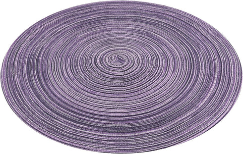 SHACOS Round Placemats Set of 4 Round Table Placemats Braided Cotton Place Mats 15 inch for Kitchen Dining Table Holiday Party (Light Purple, 4)...