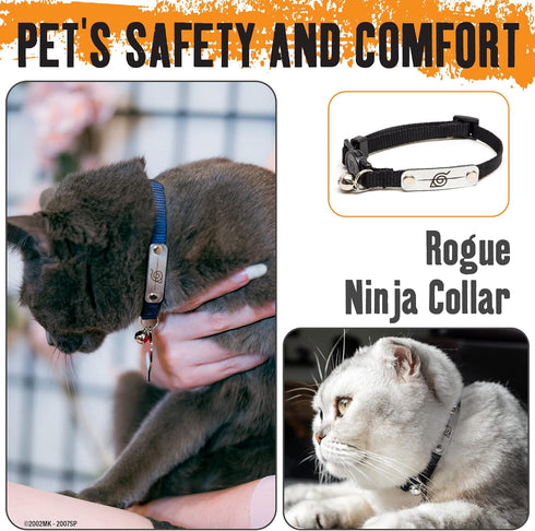 Naruto Cat Collars for Girl Cats, Boy Cats & Small Kitten Collar with Bell | Officially Licensed Naruto Shippuden Hidden Leaf Village Headband Bre...