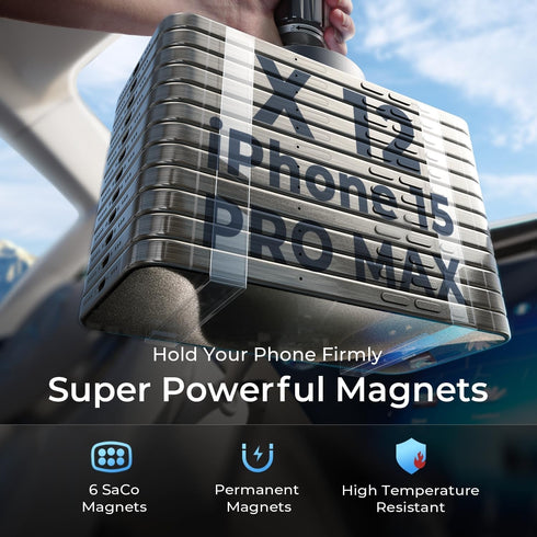 LISEN Magnetic Phone Holder for Car - Upgraded Clip Ultra 6 Strong Magnets, Phone Magnets for Back of Phone, Soporte de Telefono para carro for Ga...