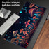 TCG Playmat Board Game Mat Plus 50 Pcs Card Sleeves, 24 x 14 Table Mats Neon Mushroom Game Mousepad with Soft Surface Non-slip Base for MTG RPG CC...