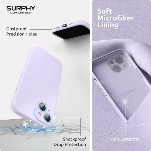 SURPHY Designed for iPhone 15 Plus Case Compatible with MagSafe (6.7 inch 2023), with 2 Pack Screen Protector, Liquid Silicone Phone Case (Camera ...