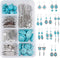 SUNNYCLUE 1 Box DIY 10 Pairs Turquoise Bead Earrings Making Kit Alloy Enamel Leaf Pendants Charms with Turquoise Beads Eye Pin & Earring Hooks for...