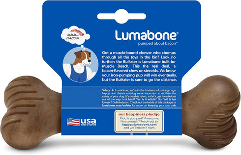 Bulkster Durable Chew Toy for Aggressive Chewers, Real Bacon, Made in USA, Small...