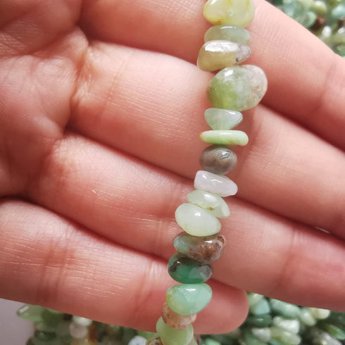 90 Inches Australia Green Jasper Irregular Shaped Crystal and Healing Tumbled Chip Stone Beads for Jewelry Making...