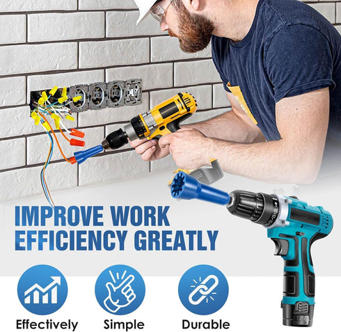 Wire Twister Tool Wire Twister Electrician Tools Wire Connector Driver Wire Bending Tool Strap 1/4 Chuck for Hand Drill and Wire (Blue 1)...