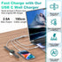 4 in 2 Watch & Phone Charger Cable, Upgraded for Apple Watch Charger USB A/C Multi Charging Cable-Nylon-Braided Magnetic Wireless Charging Cord fo...