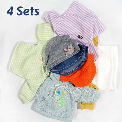 Baby Dolls Clothes Boy for 12 13 14 15 16 Inch Dolls, Doll Clothes 12-14-16 Inch Dolls, 4 Sets 15 inch Doll Outfit Accessories fit Doll Newborn Ba...