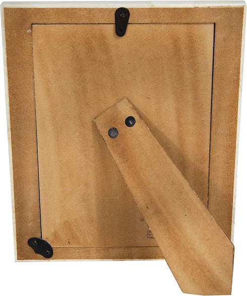 Creative Co-Op White Resin Photo Frame with Beige Accents (Holds 5" x 7" Photo)...
