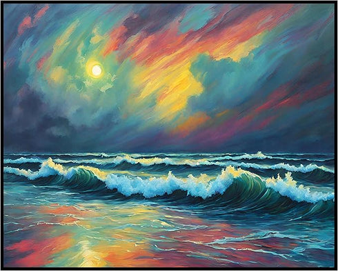 Posterizer 1 pcs- beach and the sea-abstract art 5-Landscape & Nature Art-Floral Botanical Art- Decor for Home & Office- unframed wall art...