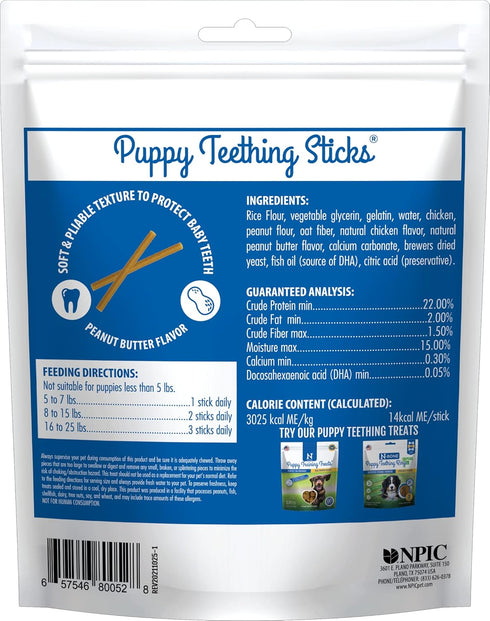 N-Bone Puppy Teething Sticks Peanut Butter Flavor, 3.74-oz Bag...