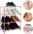 4-Tier Stackable Small Shoe Rack, Lightweight Shoe Shelf Storage Organizer for Entryway, Hallway and Closet (Pink)...