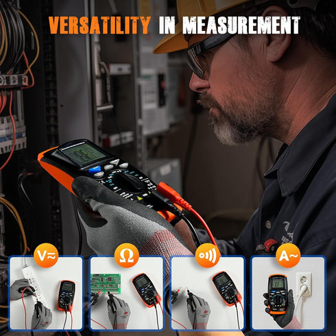Digital Multimeter, Multimeter Tester TRMS 6000 Counts Volt Meter Ohmmeter Auto-Ranging Tester, Measures Voltage Current Resistance Diodes Continu...