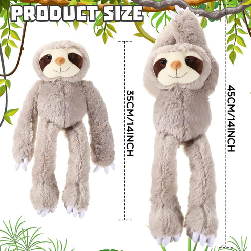 Queekay 2 Packs Sloth Stuffed Animal Hanging 18 Inch Three Toed Sloth Plush Sloth Plush Toy with Hook and Loop Hands for Teens Adults Gifts Decors...