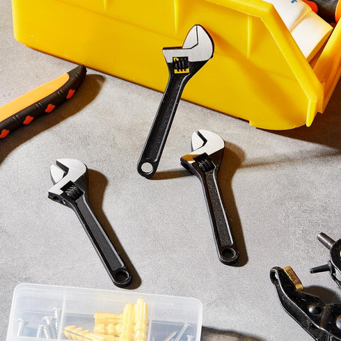 Chumia 3 Pieces Adjustable Hand Wrench Black Spanner Wrench Size Adjustable Spanner Hand Knurl Tool Adjustable Wrench Wide Jaw Wrench Repair Hand ...
