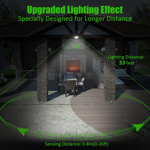 Solar Lights Outdoor Garden, 10 LED, IP67 Waterproof Solar Lights Outdoor, 26 Feet Motion Sensor, Adjustable Outdoor Solar 120° Rotatable Security...