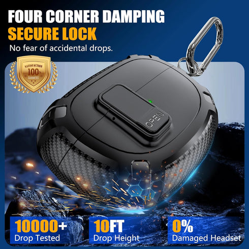 for Bose Ultra Open Earbuds Case Cover (2024) with Cleaner Kit,Military Hard Cover with Lock for Bose Open Ear Earbuds Charging Case Accessories w...