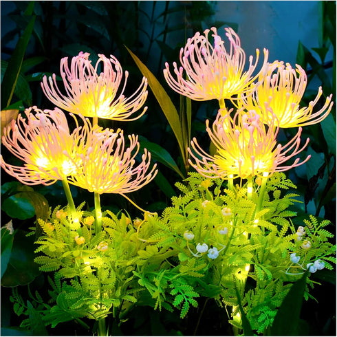 Solar Garden Lights, Solar Flowers Lights with Glowing Flowers & Stems, Upgraded Solar Panel, Solar Lights Outdoor for Garden Decoration,Yard Deco...
