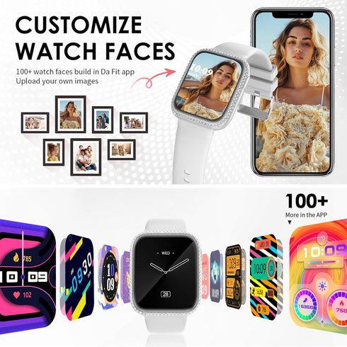 Smart Watch for Women, 1.75" AMOLED Fitness Tracker for Android iOS, Answer/Make Call with Heart Rate Sleep Monitor 130+ Sports Mode, IP68 Waterpr...