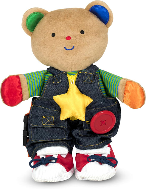 Melissa & Doug K's Kids - Teddy Wear Stuffed Bear Educational Toy - Plush Bear Zipper And Button Learning Toy for Toddlers...