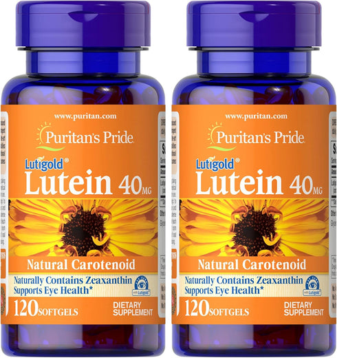 Puritan's Pride Lutein 40mg With Zeaxanthin, Supports Eye Health, 120 Count (Pack of 2)...
