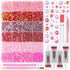 Audab B7000 Glue with 18000Pcs Rhinestones for Crafting, Flat Back Rhinestone Kit Non Hotfix Resin Gems with Clear Jewelry Glue for Clothes Shoes ...