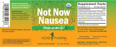 Herb Pharm Herbs on The Go Portable Spray: Not Now Nausea, 1 Oz...