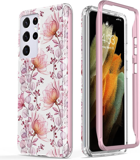 Esdot for Samsung Galaxy S21 Ultra Case,Military Grade Passing 21ft Drop Test,Rugged Cover with Fashionable Designs for Women Girls,Protective Pho...