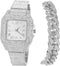 Diamond Watch for Men Guys Iced Out 20MM Wide Wristband 18k Real Gold/White Gold Platinum/Rose Gold/Rhodium Black Plated, Cuban Link Chain Set Opt...