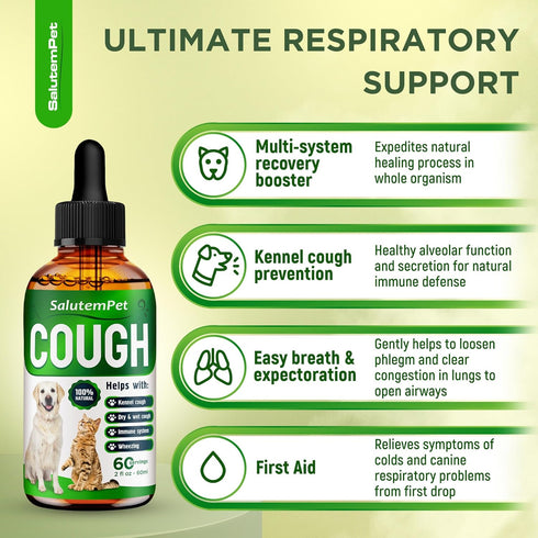 Dog Cough | Cat Cough | Kennel Cough | Dog Cough Relief | Cough Supplements Dog | Allergy Relief | Cat Allergy Relief | 2 Oz...