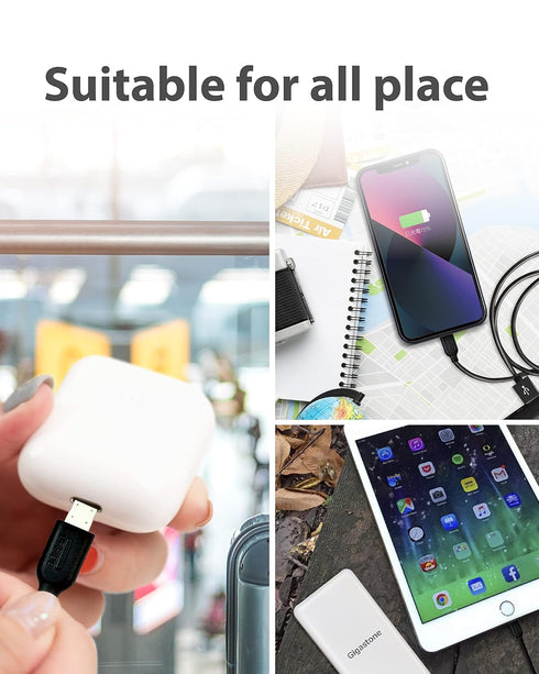 Gigastone ?5-Pack? Charging Cable for Apple Lightning Devices, 3ft Fast Charge 12W, Compatible with iPhone, iPad, Charging only, Data Sync not Sup...