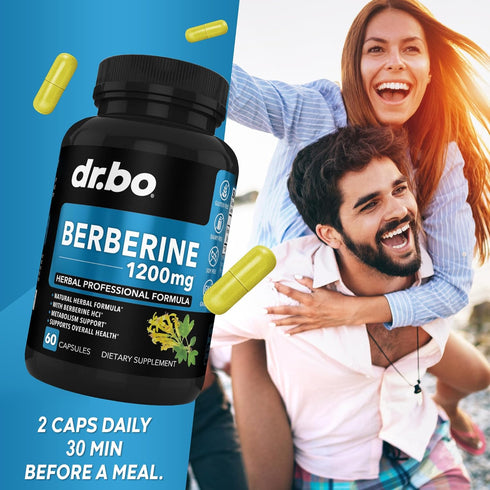 Berberine Supplement Capsules - 1200mg Berberine HCL Supplement for Healthy Metabolic Support - Premium Berberine HCL 600mg Per Capsule, Pure Berb...