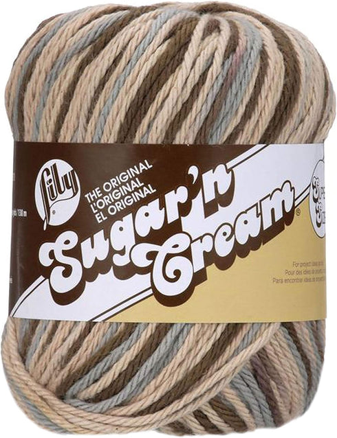 Lily Sugar'n Cream Super Size Ombres Yarn, 3 oz, Earth Ombre, 1 Ball...