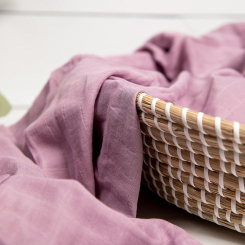 Baby Muslin Swaddle Blanket with Bow — 30% Organic Cotton & 70% Viscose Derived from Bamboo Swaddle Blankets — 47x47 Inches Premium, Soft & Breath...