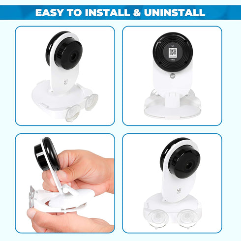 Yi 1080p Compatible Secure Suction Camera Mount – Bracket Shelf with Dual Suction Cups Allows 360 Swivel – Affixes to Stainless Steel, Window Glas...
