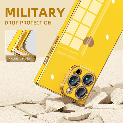 Tzomsze Compatible with Square Case for iPhone 14 Pro Max,Cute Cases Full Camera Lens Protection, Reinforced Corners TPU Cushion Shockproof Edge B...