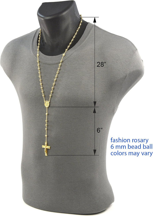 metaltree98 Fashion Rosary Black Red Bead Guadalupe & Jesus Cross 28" Rosary Necklace HR 600 KKRD...