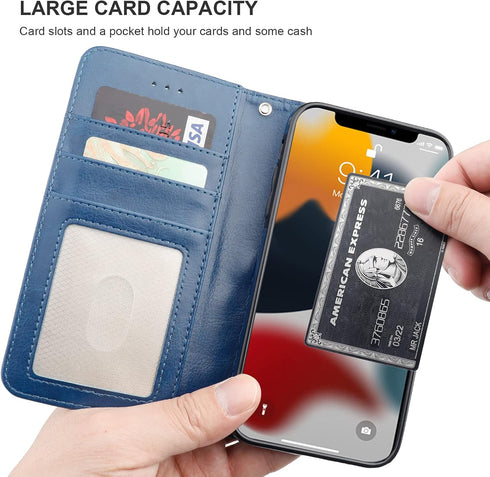 Bocasal Detachable Wallet Case for iPhone 13 Pro Max RFID Blocking Card Slots Holder Premium PU Leather Magnetic Kickstand Shockproof Wrist Strap ...