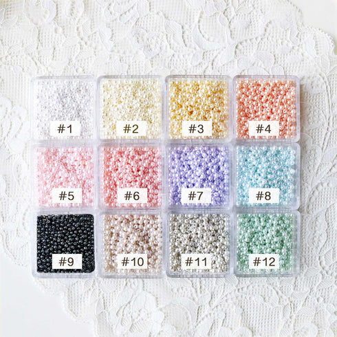 2mm/0.08" Premium Tiny Faux Pearl Beads, Mini Doll Faux Pearl Beads, in 12 Colors, Perfect for Doll Clothes, Craft Supplies, Pack of About 3 Grams...