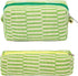 2 Pcs Cosmetic Bags Striped Makeup Bags Makeup Pouches Toiletry Bags Travel Organizers Makeup Travel Cases Beauty Organizers (Green Striped)...