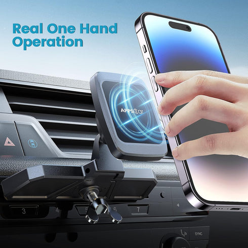 APPS2Car CD Phone Holder for Car, Anti Shake and Magnetic Car Phone Mount with 6 Magnets, Thick Case Friendly CD Slot Phone Holder Compatible with...