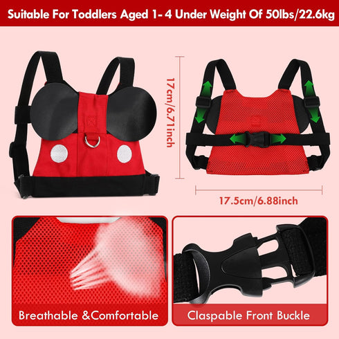 Lehoo Castle Toddler Leash for Walking, Baby Leashes for Toddlers Boys, Kid Harness with Leash, Child Safety Leash Anti Lost Wrist Link (Mickey)...