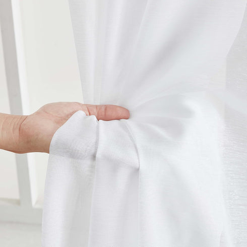 HLC.ME White Sheer Curtains 72 inches Long - 2 Panels Semi Sheer Voile Window Curtain Drapes Grommet Panels for Bedroom, Living Room & Kids Room (...